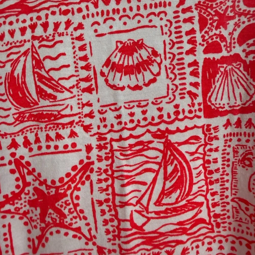 Lilly Pulitzer Coral-Pink Patterned V-Neck Maxi Dress - Picture 4 of 6